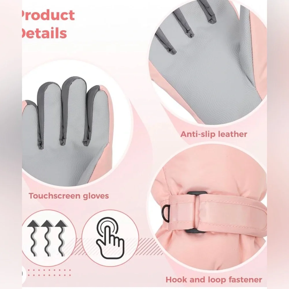 NWT Ski Gloves for Women, Touchscreen Winter Gloves, Warm Water-Proof Gloves